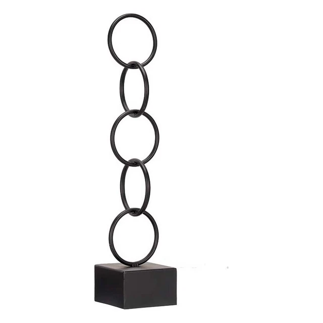Figura Decorativa Aros Negro Metal [12,5 x 60,5 x 12,5 cm]