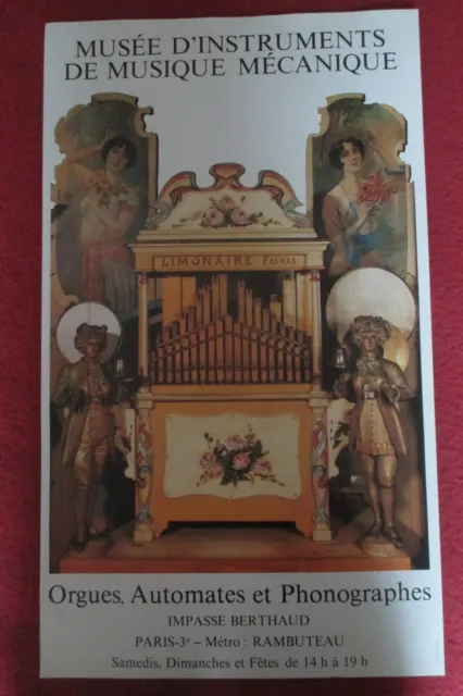 AFFICHE - Musée d'instruments de musique mécanique orgues automates phonographes