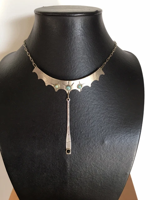 Collier Vintage Murano Années 60-70 En Pâte De Verre Avec Incrustation Or - Bijou Rétro Orange