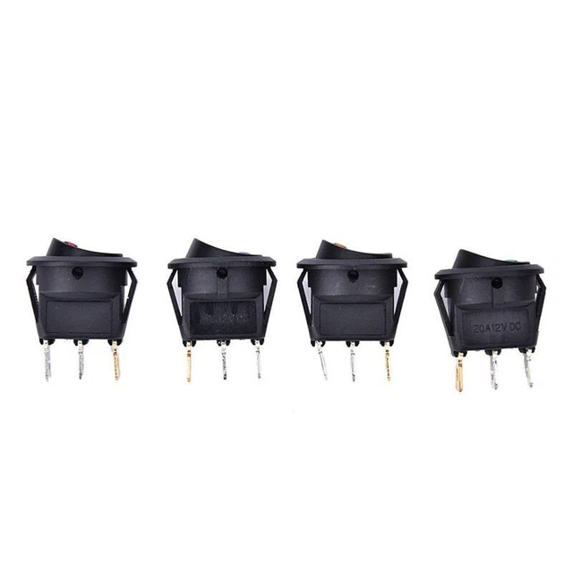 4 pièces petits interrupteurs avec lumière DC 20A 12V commutateur à bascule r