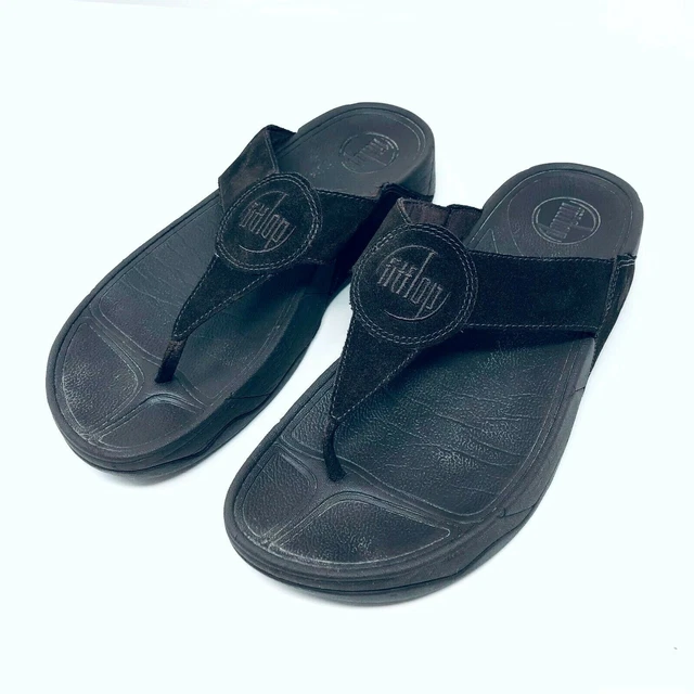 FitFlop Oasis Brown Suede Leather Rubber Flip Flop Thong Womens 8 Casual Summer