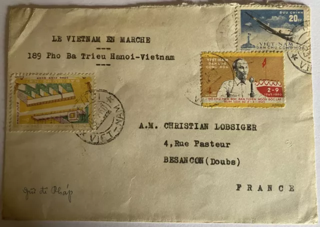 lettre cover north Vietnam Viet Nam nord  poste aerienne 1960