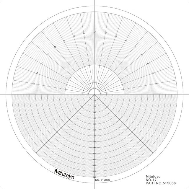 OPTICAL COMPARATOR CHART for Profile Projector Overlay Chart for 512066