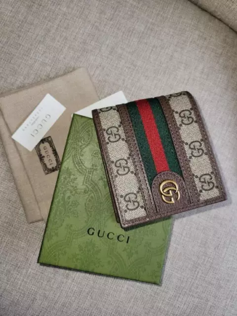 Gucci Beige GG Supreme Canvas and Leather Kingsnake Card Holder Lanyard  Gucci