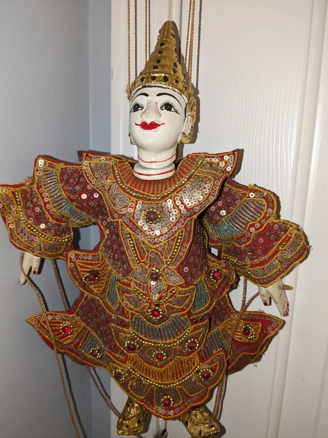 Vintage Puppet Marionette Doll Burmese Asian Thai Indonesian Toy