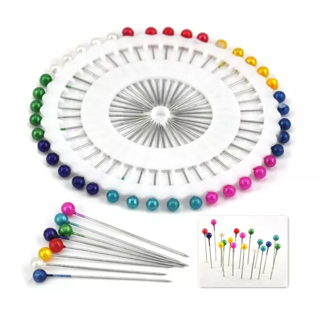 Pearlized Bead Pins Hijab Craft Dress Maker Scarf Needlework Assorted