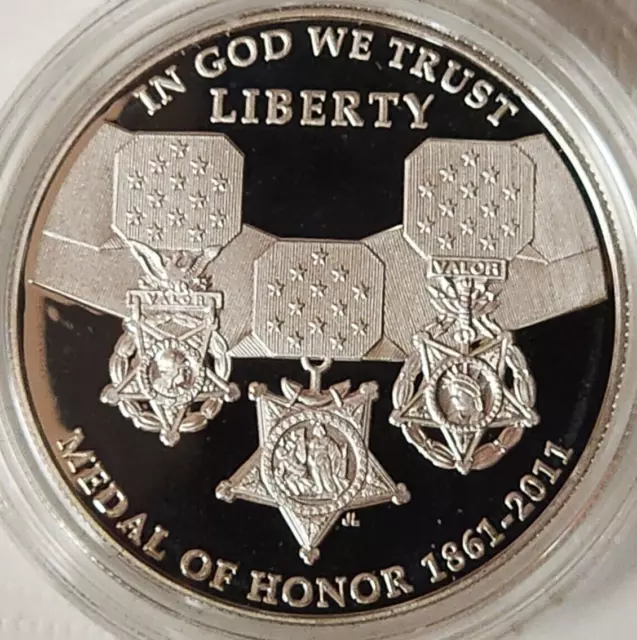 Usa Lot Of 2 Silver One Dollar Medal Of Honor Commemorative Coin 2011