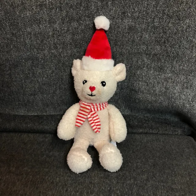 Liam and Lilly White Christmas Bear Striped Scarf Red Hat RN153935 Xmas NWT
