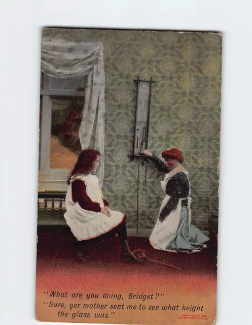 Postcard Greeting Card with Conversation and Ladies Picture