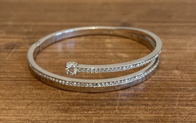 Genuine Swarovski Fresh Bangle, White, Rhodium Plated - No Box