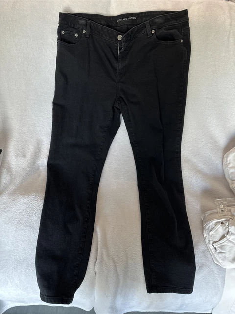 Michael Kors Womens Size 16 Black Denim Mid Rise Jeans Gently Used