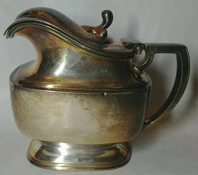 40s UNION PACIFIC RAILROAD UPRR Silverplate Dining Car Milk Cream Pitcher (AC1-2
