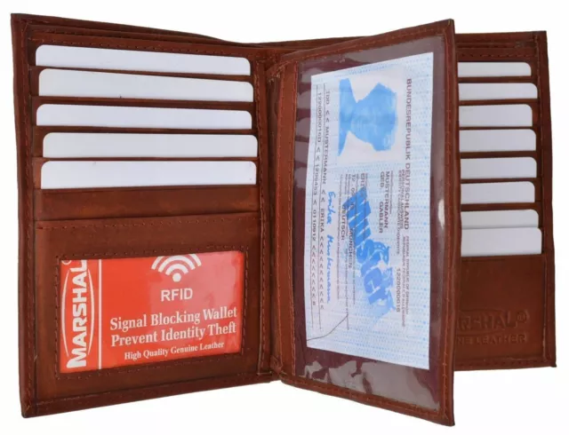 Burgundy RFID Blocking Bifold Hipster Multi Credit Card ID Holder Leather Wallet