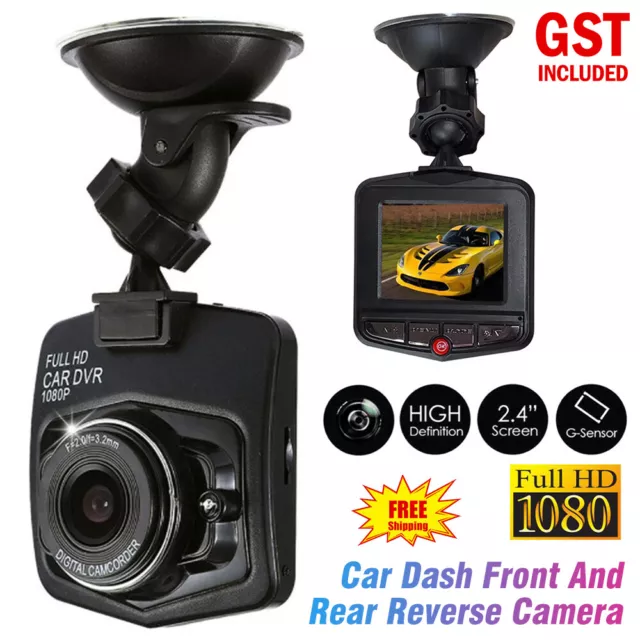 Car Dash Camera HD 1080P Recorder LCD Dual Lens DVR Front And Rear Reverse Cam