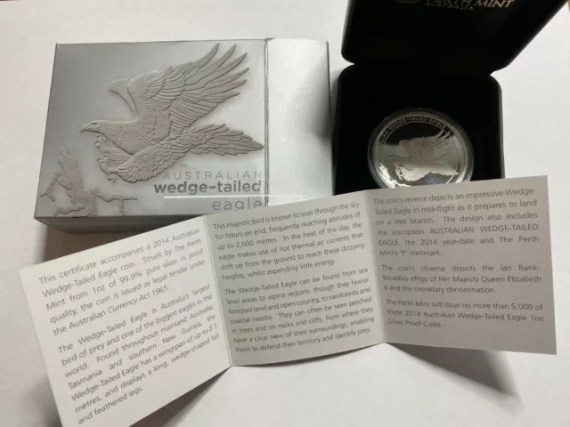 2014 1oz Silber Proof Australian Keilschwanz Adler Münze - Auflage 5k