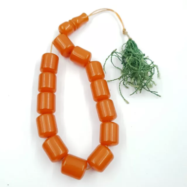 Bakelite Worry Beads Vintage Beads with Tassel. Faux Amber Colour Prayer ..