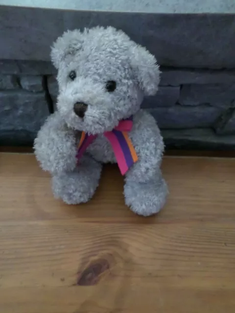 Bear Plush Teddy Bear, 5 7/8in, Grey, French Version Toys D Occasion