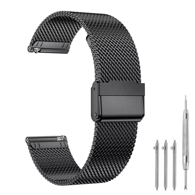 18mm 20mm 22mm Stainless Steel Mesh Metal Watch Strap Milanese Loop Band Unisex