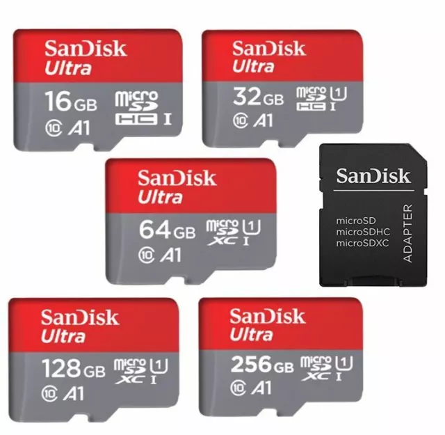 SanDisk ULTRA 512GB 256GB 128GB 64GB 32GB 16GB memory card Micro SD TF A1 LOT