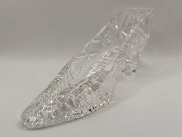 Vintage Tutbury Crystal Princess Cinderella Glass Slipper Shoe Hand Made