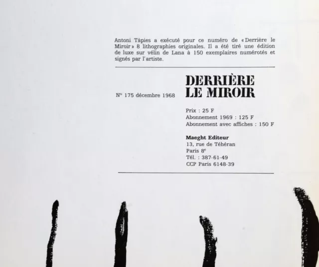 Antoni Tapies, Derrière Le Miroir #175 - 4, Lithographie 3