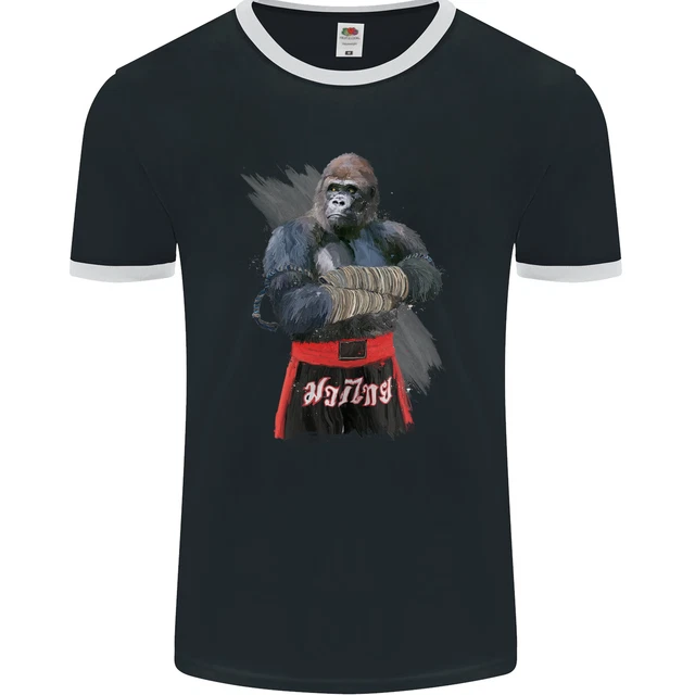Gorilla Fighter MMA Martial Arts Muay Thai Mens Ringer T-Shirt FotL