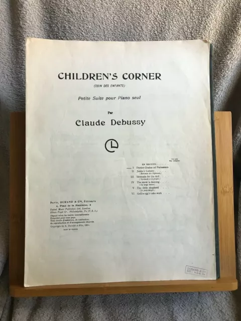 Debussy Doctor Gradus ad Parnassum Children Corner n°1 partition piano éd Durand