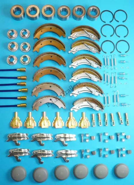 Tri Axle 200x50mm Trailer Brake Shoe Cable Bearing Kit for IFOR WILLIAMS LM166G