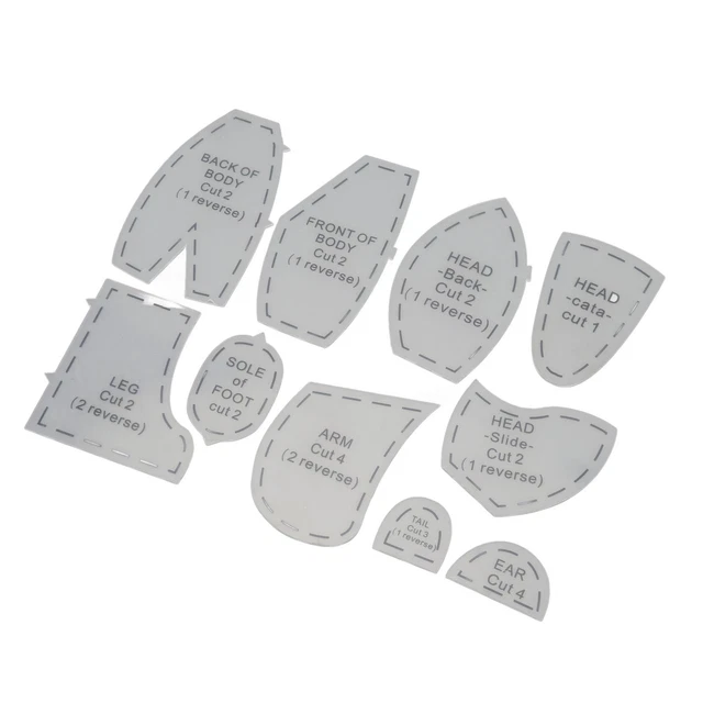 MEMORY BEAR TEMPLATE Ruler Memory Bear Template Ruler Set Acrylic For ...