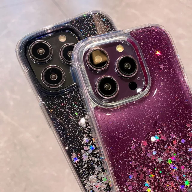 Hülle für iPhone 14 13 Pro Max 12 11 XR XS 8 7 Glitzer Silikon Handy Case Cover 4