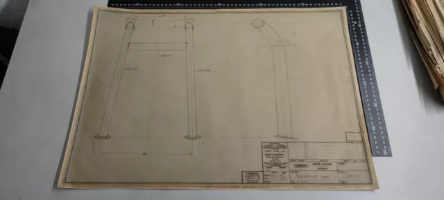 original technische Konstruktions-Zeichnung "Hauptständer" Auto Union DKW RT125H