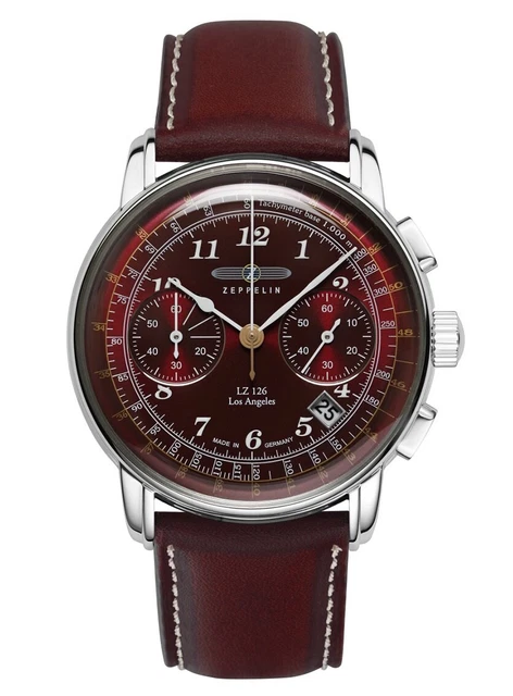 Zeppelin 7614-6  Los Angeles LZ 126 Chronograph Watch - Red dial