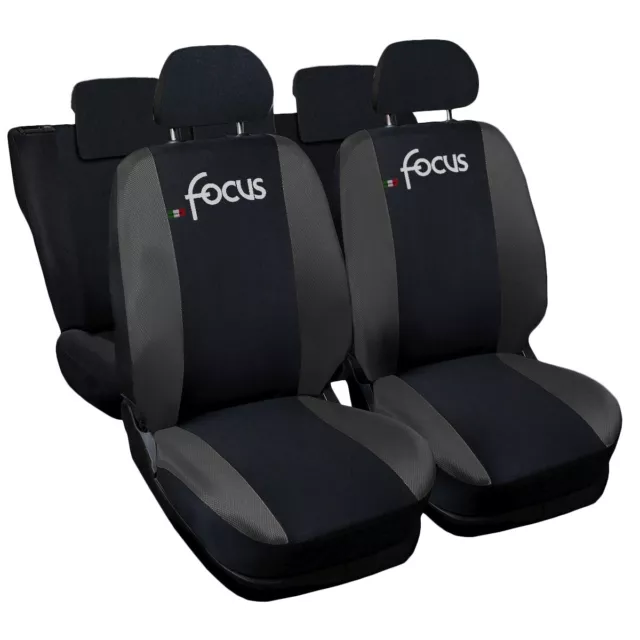 Coprisedili  Compatibili Con Focus Fodere Auto Sedili Bicolore Nero Grigio Scuro