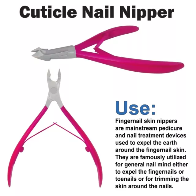 Pink Nail Clipper Nipper Finger Manicure Pedicure Cuticle Chiropody