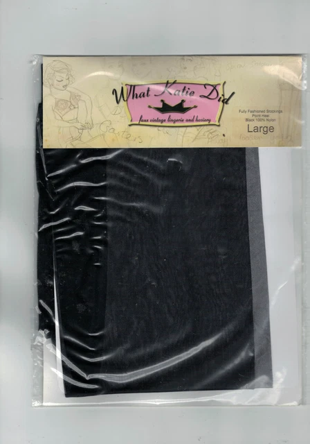 WHAT KATIE DID Fully Fashioned Seamed Stockings Point Heel Size Large