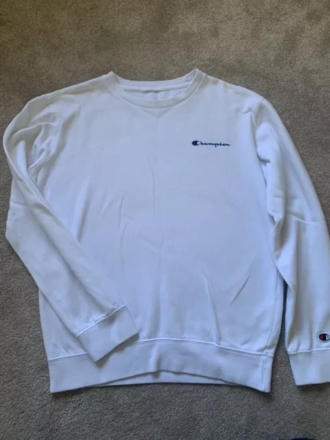 Boys white Champion sweatshirt size XL 13-14yrs Excellent Condition