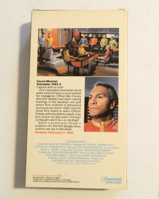 STAR TREK. COURT Martial. Original Uncut. VHS aired 1967 £4.61