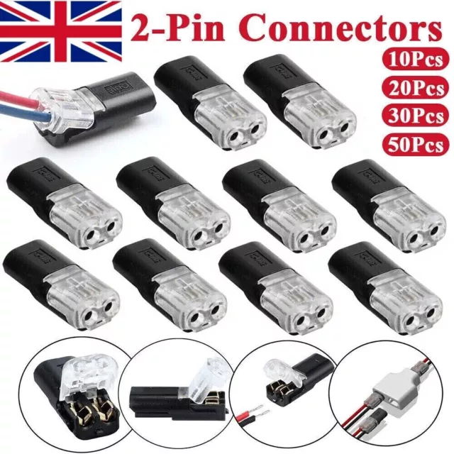 10X 12V 2Pin Cable Wire Connector Plug Waterproof Sealed For Electrical Car UK