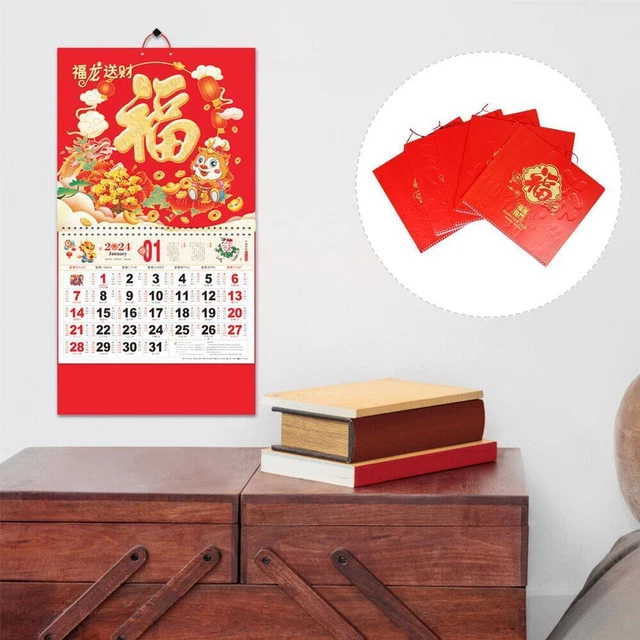 Calendario Cinese 2026 Da Parete Strappabile – Giornaliero Tradizionale, Decorazioni Per Capodanno (Copertina Casuale)