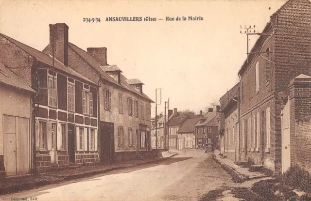 Cpa 60 Ansauvillers / Rue De La Mairie