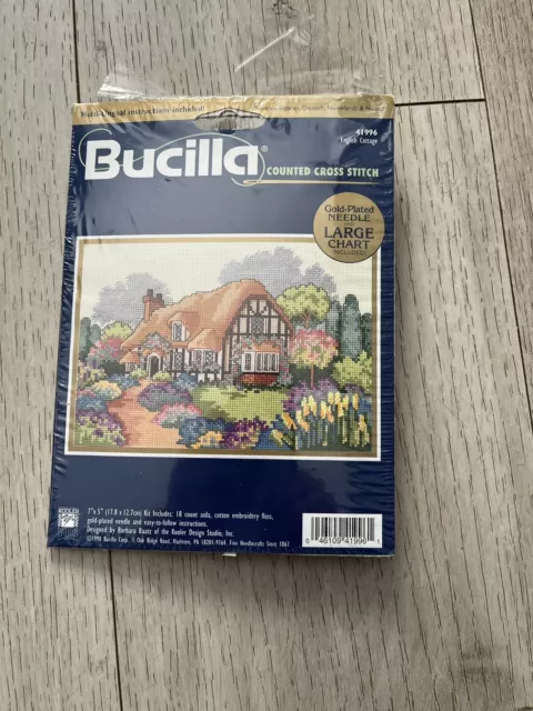 Bucilla Thatch English Cottage Garden Counted Cross Stitch Kit Flower 41996 NEW