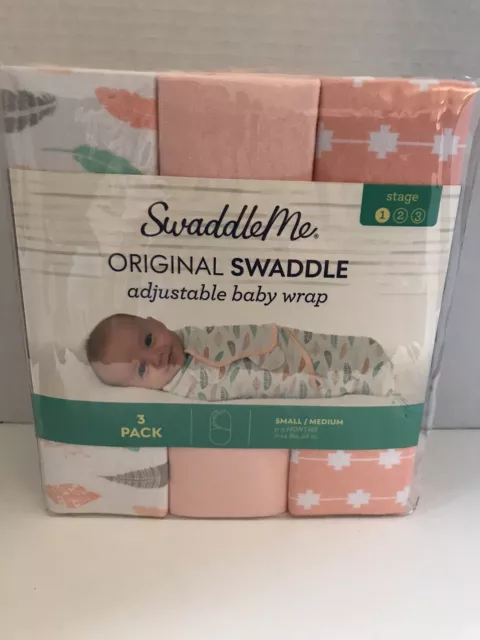 Infant Swaddle Me 3-Pack Original Baby Wrap  Stage 1 -  0-3 Month ~ New Sealed