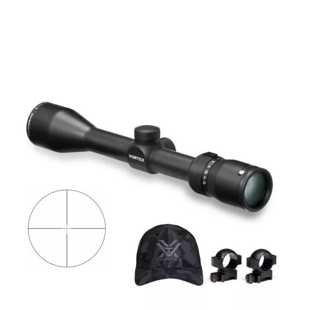 Vortex Diamondback 4-12x40 Riflescope with 1 In Scope Rings and Hat