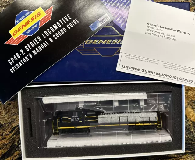 Athearn Genesis ATHG40579 GP40-2 Diesel Loco Seaboard Coast Line #1637 w/DCC Snd