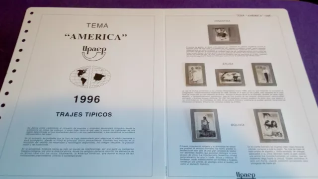 hojas sellos america upaep, FM 1996.