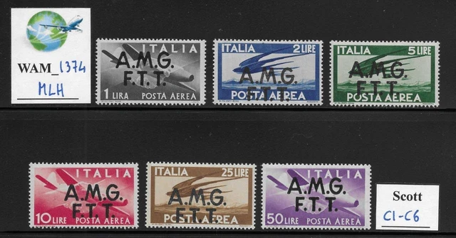 WAM_1374. TRIESTE FTT. 1947 DEMOCRATICA air mail set. Scott C1-C6. Mint