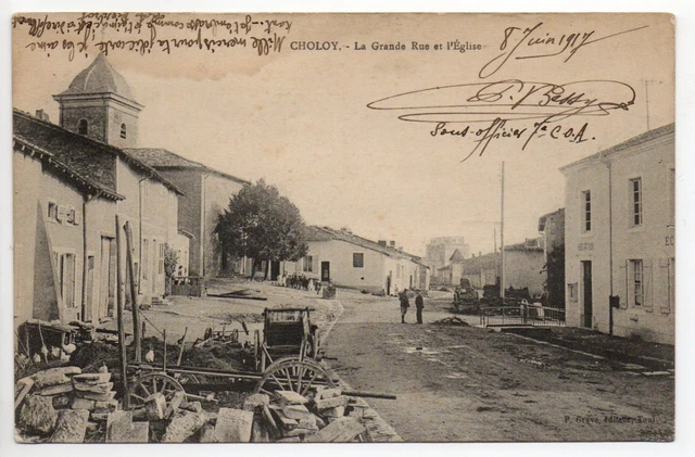 CHOLOY  Meurthe et Moselle CPA 54 l'église et la grande rue