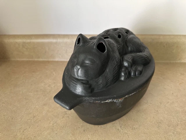 Cast Iron Cat Stove Fireplace Steamer Humidifier