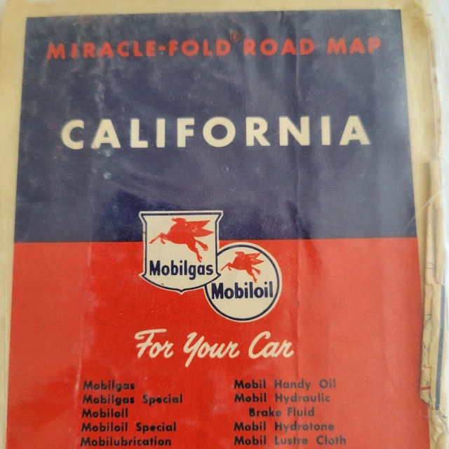 1956 CALIFORNIA road map General Petroleum oil gas oil Mobil route 66