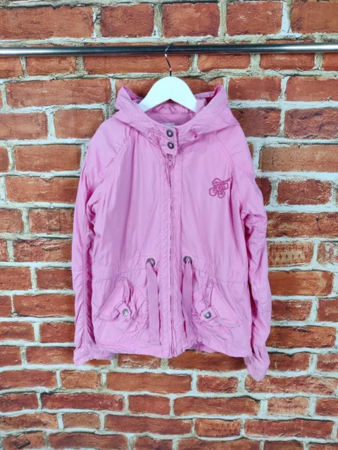 Girls Coat Age 11-12 Years Next Pink Cotton Lined Lightweight Jacket Hood 152Cm